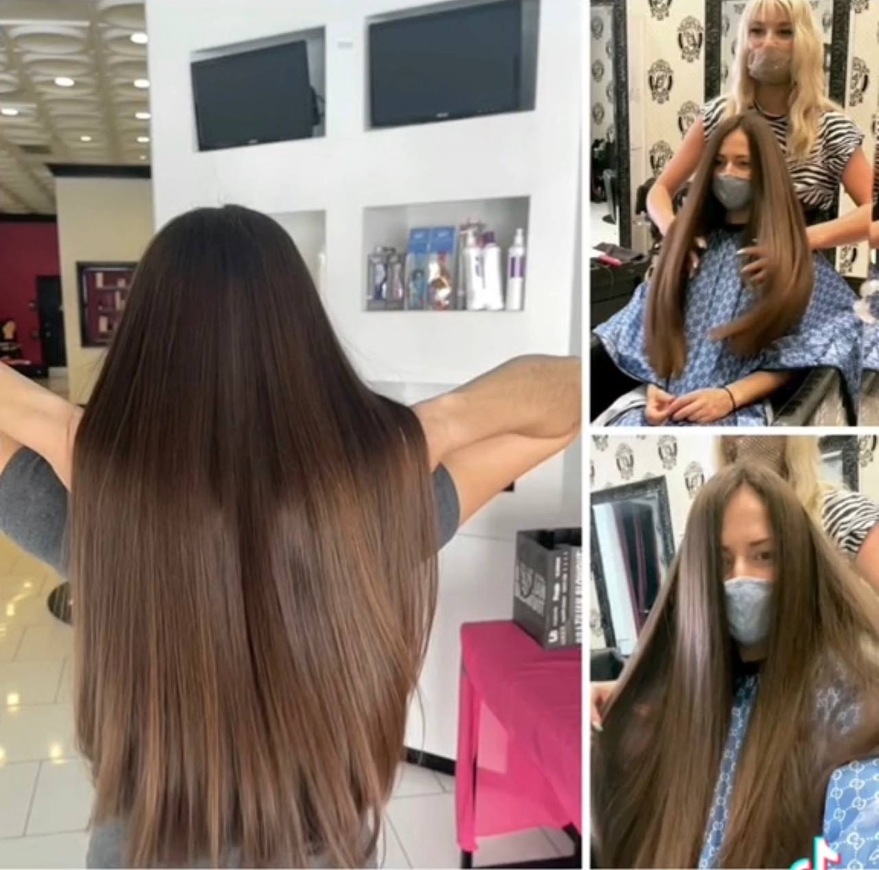 Long brunette transformation process and result