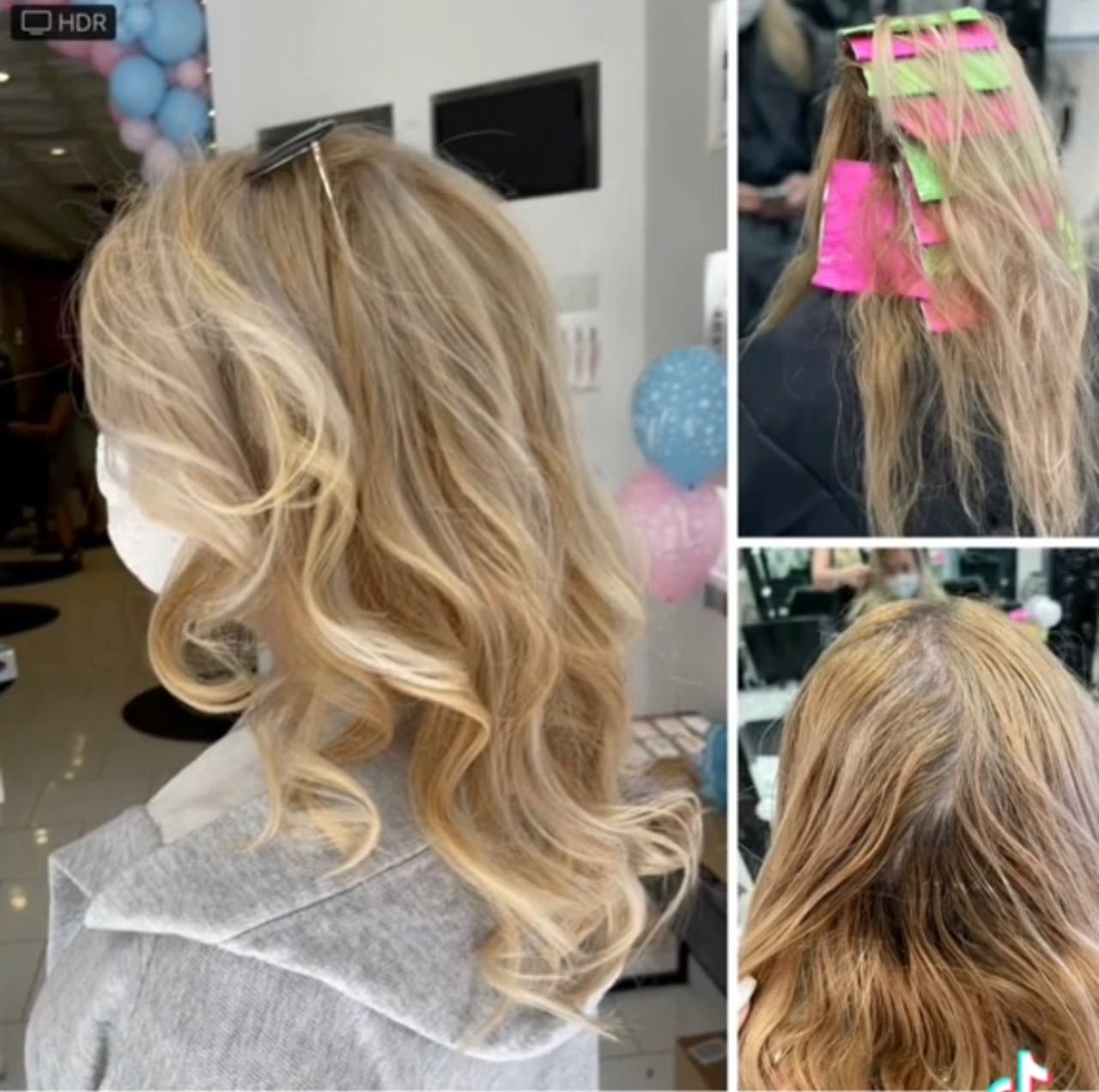 Before, process, and dimensional blonde result