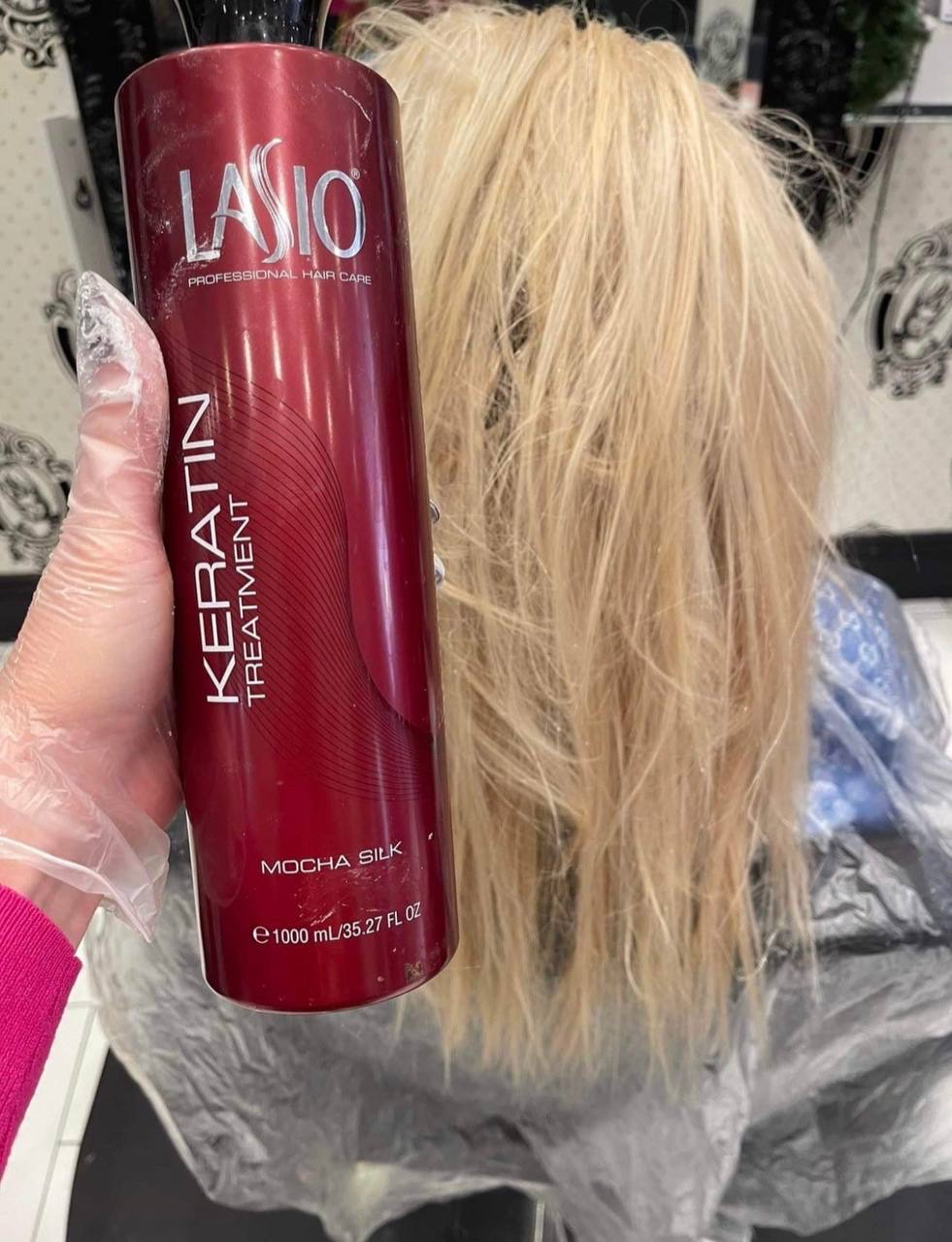Professional keratin treatment process