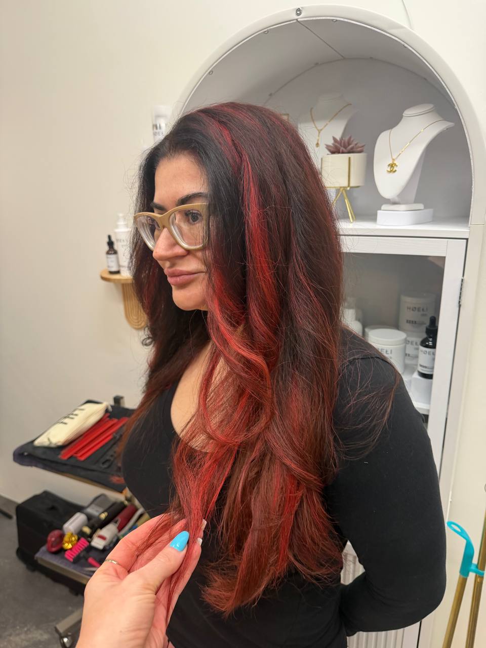 Custom ruby dimension by Olena at Blond Transformation